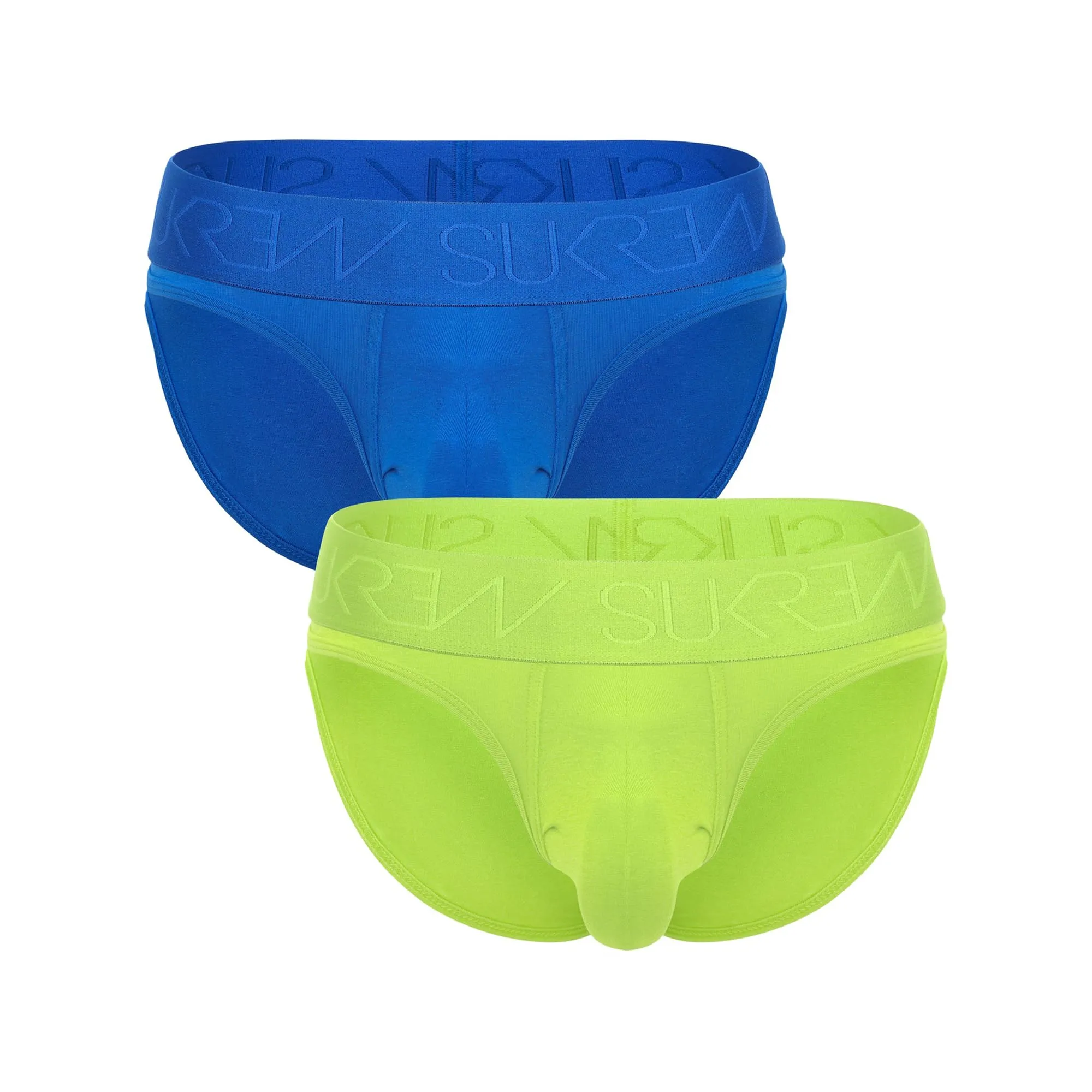 SUKREW - Intimo da Uomo Slips - Classic Brief Multipack 1x Mojito + 1x Blue Hawaii - Taglia L - immagine 1