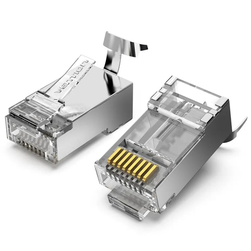 Connettore Vention IDER0-10 RJ45 Cat7 Oro Trasparente 10 Pezzi Connettore Vention IDER0-10 RJ45 Cat7 Oro Trasparente 10 Pezzi - immagine 1