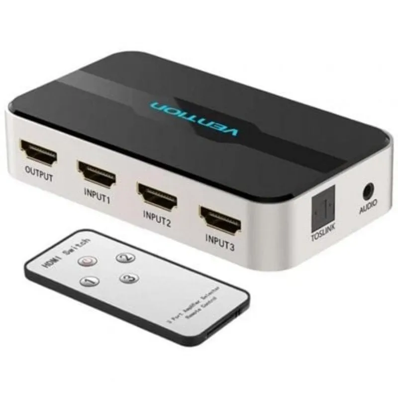 Duplicatore HDMI Vention AFJH0 3 Ingressi 1 Uscita Audio Separato 4K 30Hz Grigio - immagine 1