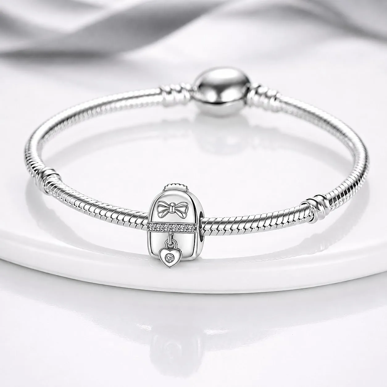 MariaFonte Charm Zaino Compatibile Tutte Marche Pendente Scuola Diploma Gufo Pergamena Cappello Libro Cuore Stella Compleanno Anniversario Ciondoli Originale Bead Argento - immagine 4