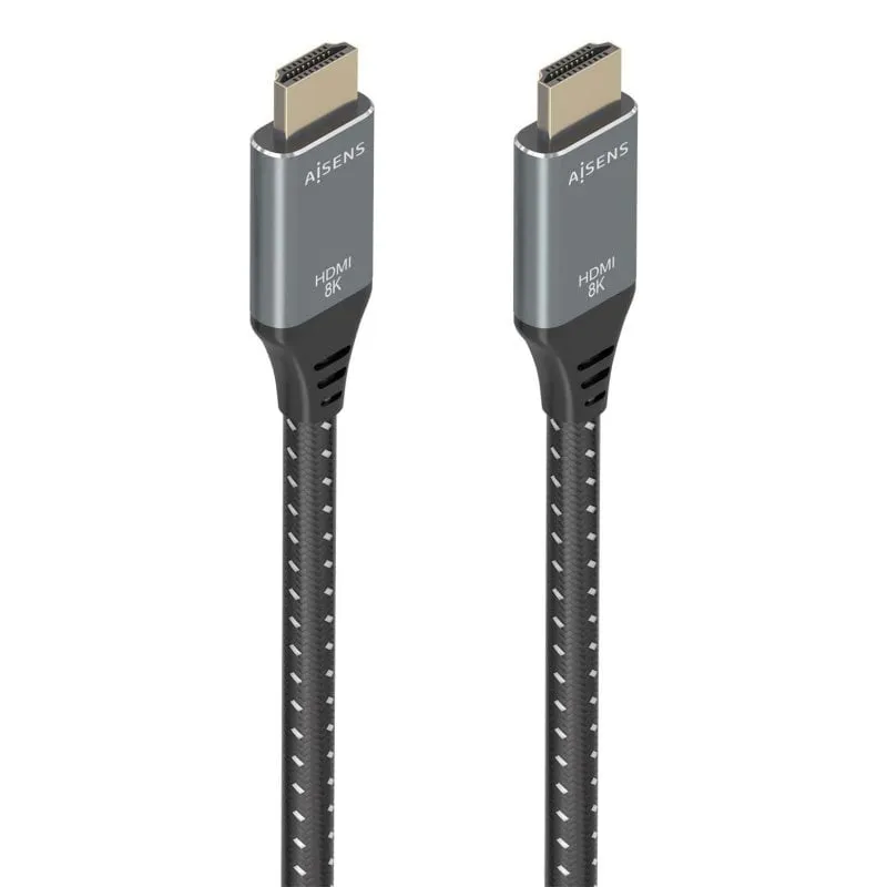 Cavo HDMI AISENS V2.1 Ultra Alta Velocità 8K@60Hz 48Gbps A/M-A/M 5m Grigio/Nero Cavo HDMI AISENS V2.1 Ultra Alta Velocità 8K@60Hz 48Gbps A/M-A/M 5m Grigio/Nero - immagine 1