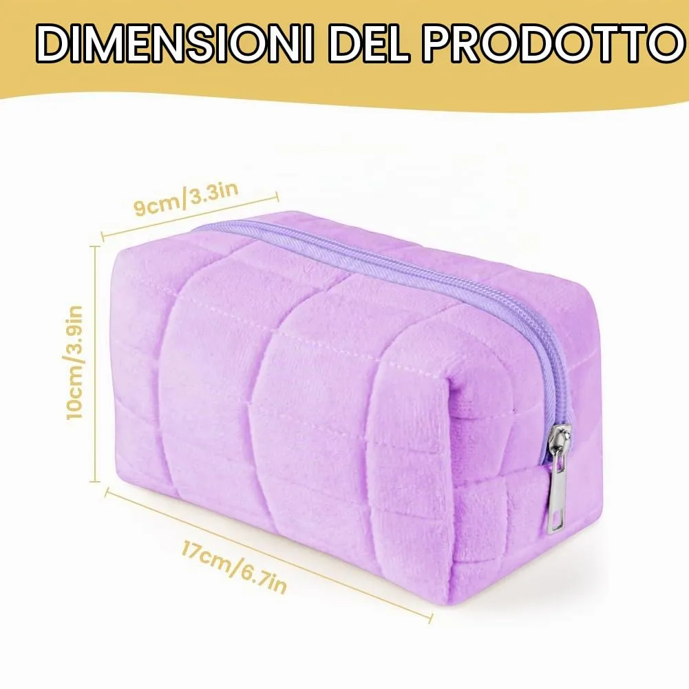 Aucuu Borsa per Cosmetici in Peluche, Borsa da Toilette da Viaggio, Borsa per Trucchi in Peluche, per Cosmetici, per Donne e Ragazze - immagine 2