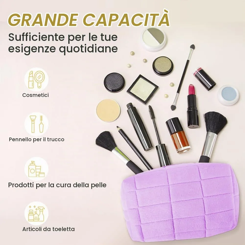 Aucuu Borsa per Cosmetici in Peluche, Borsa da Toilette da Viaggio, Borsa per Trucchi in Peluche, per Cosmetici, per Donne e Ragazze - immagine 4