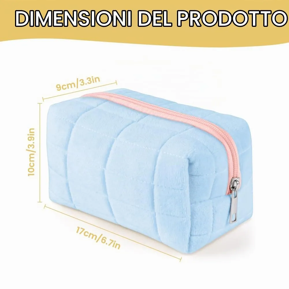 Aucuu Borsa per Cosmetici in Peluche, Borsa da Toilette da Viaggio, Borsa per Trucchi in Peluche, per Cosmetici, per Donne e Ragazze - immagine 2