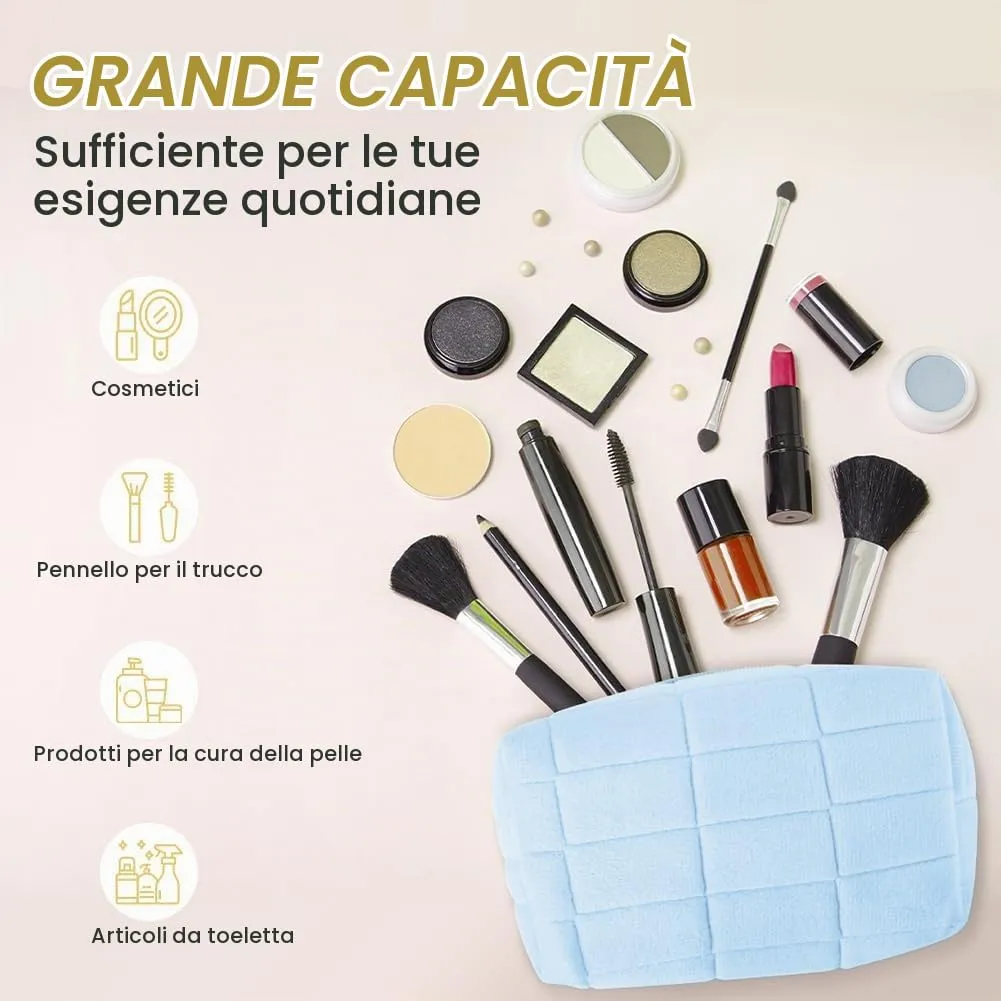 Aucuu Borsa per Cosmetici in Peluche, Borsa da Toilette da Viaggio, Borsa per Trucchi in Peluche, per Cosmetici, per Donne e Ragazze - immagine 4