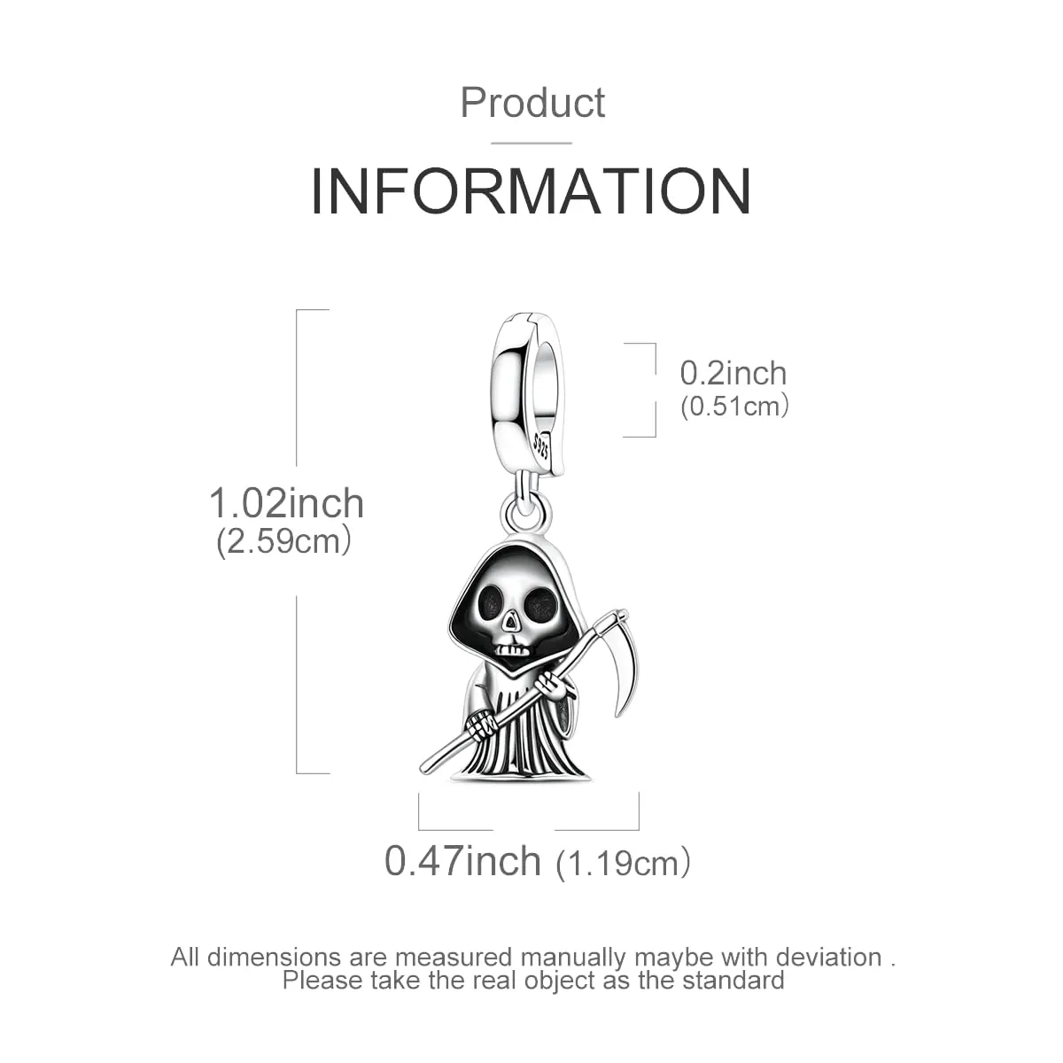 QIKAOLA Ciondolo Bead Charm Perline in argento sterling S925 per bracciali e collane europee per donne - immagine 5