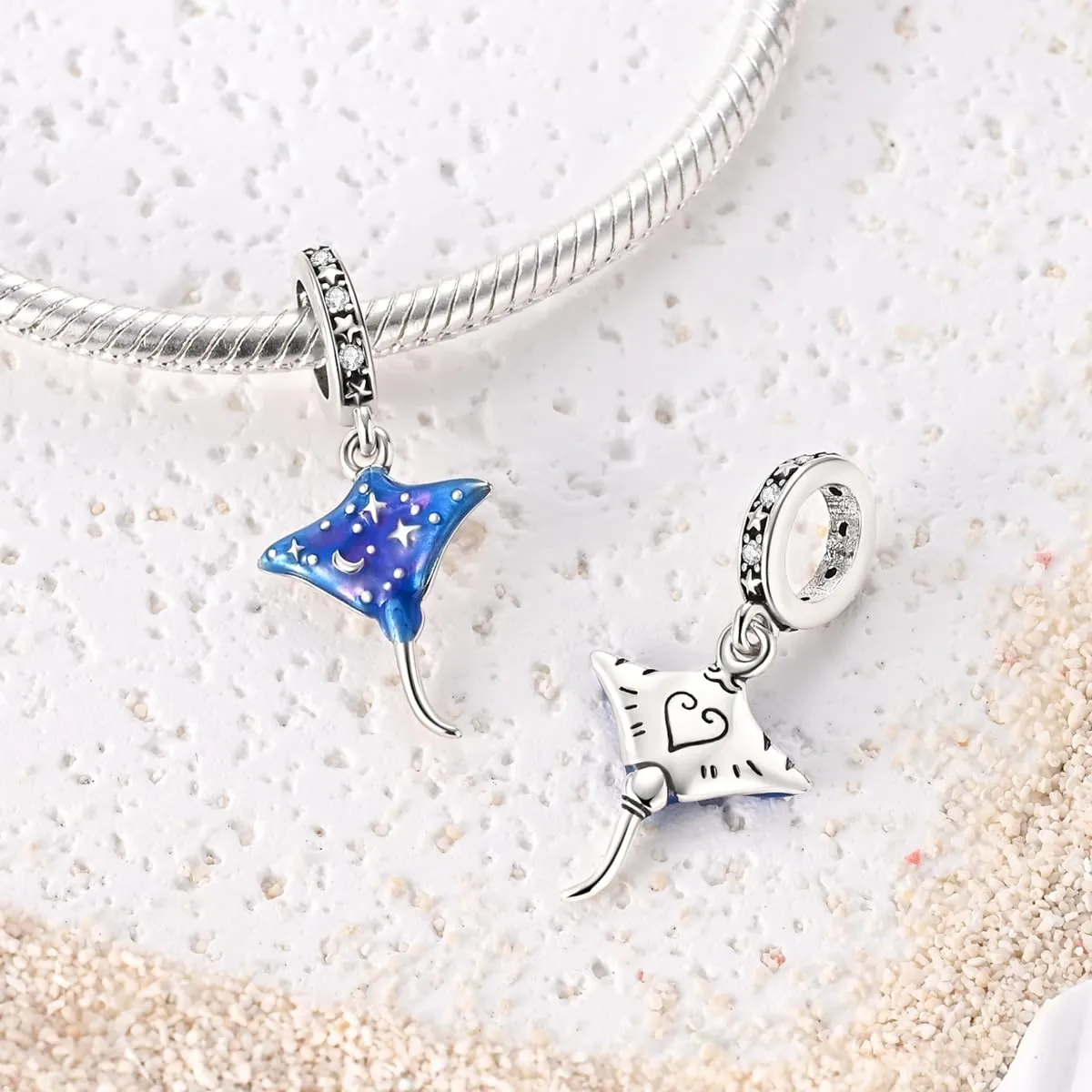 QIKAOLA Ciondolo Bead Charm Perline in argento sterling S925 per bracciali e collane europee per donne - immagine 3