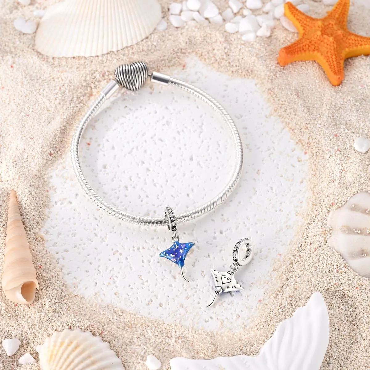 QIKAOLA Ciondolo Bead Charm Perline in argento sterling S925 per bracciali e collane europee per donne - immagine 5