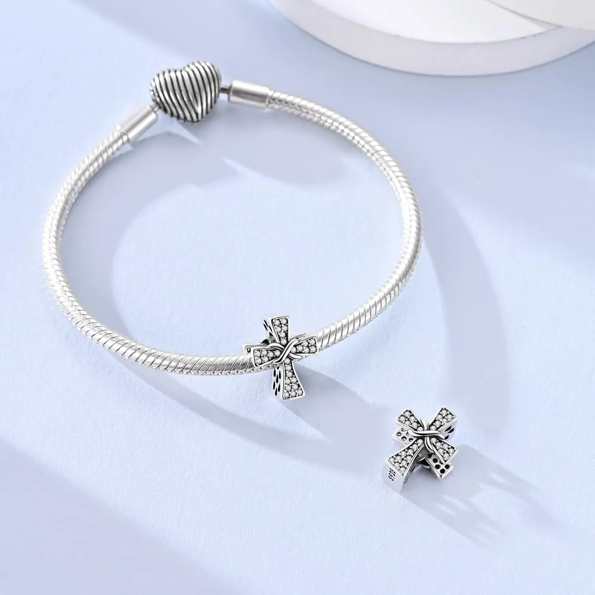 QIKAOLA Ciondolo Bead Charm Perline in argento sterling S925 per bracciali e collane europee per donne - immagine 4
