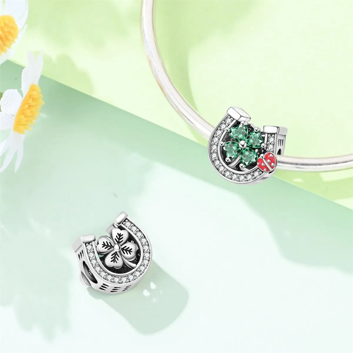 QIKAOLA Ciondolo Bead Charm Perline in argento sterling S925 per bracciali e collane europee per donne - immagine 3