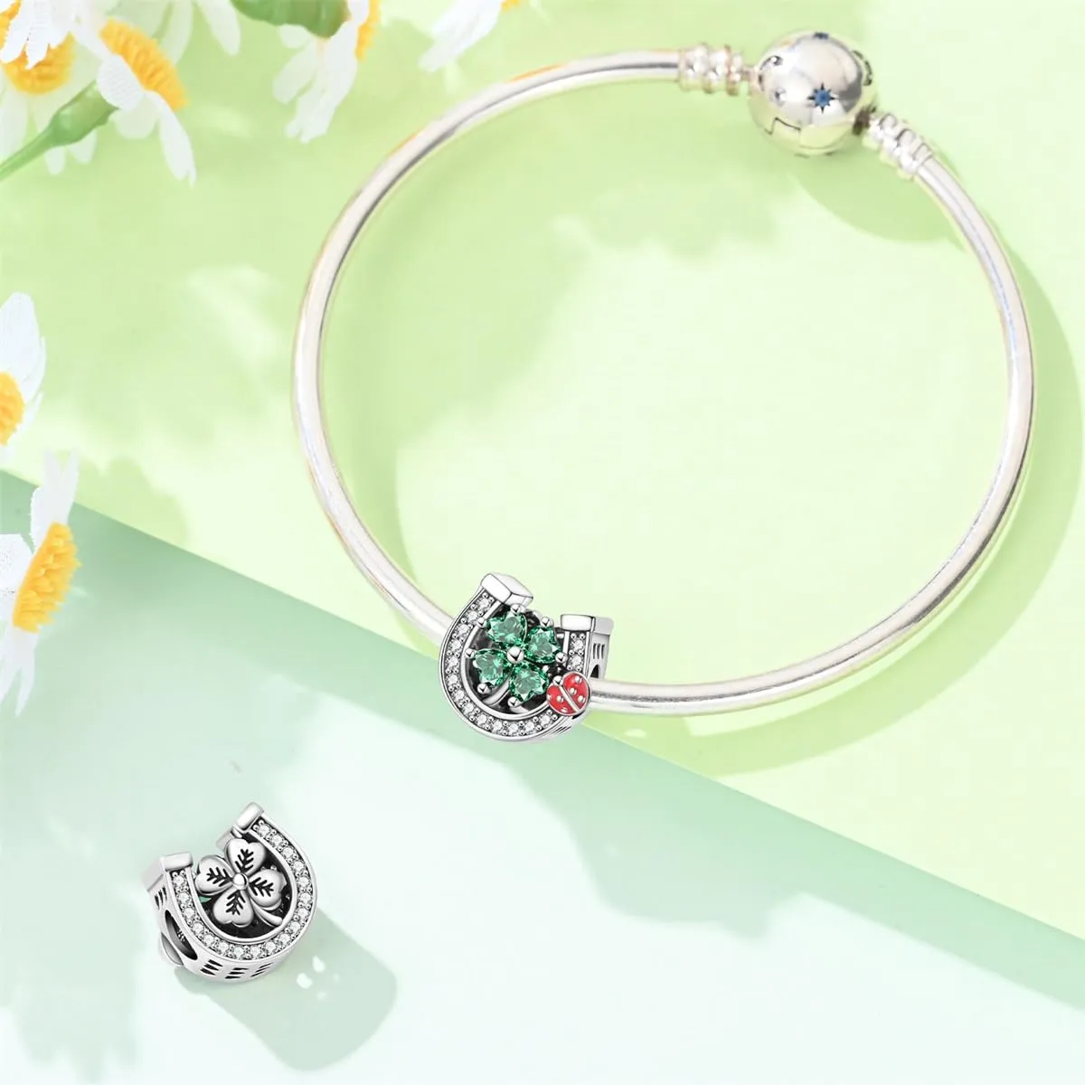 QIKAOLA Ciondolo Bead Charm Perline in argento sterling S925 per bracciali e collane europee per donne - immagine 4