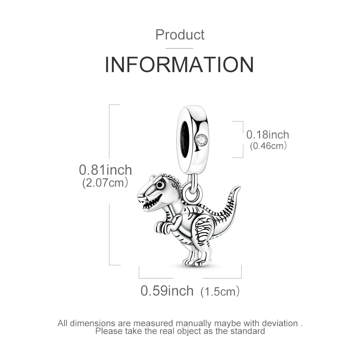QIKAOLA Ciondolo Bead Charm Perline in argento sterling S925 per bracciali e collane europee per donne - immagine 6