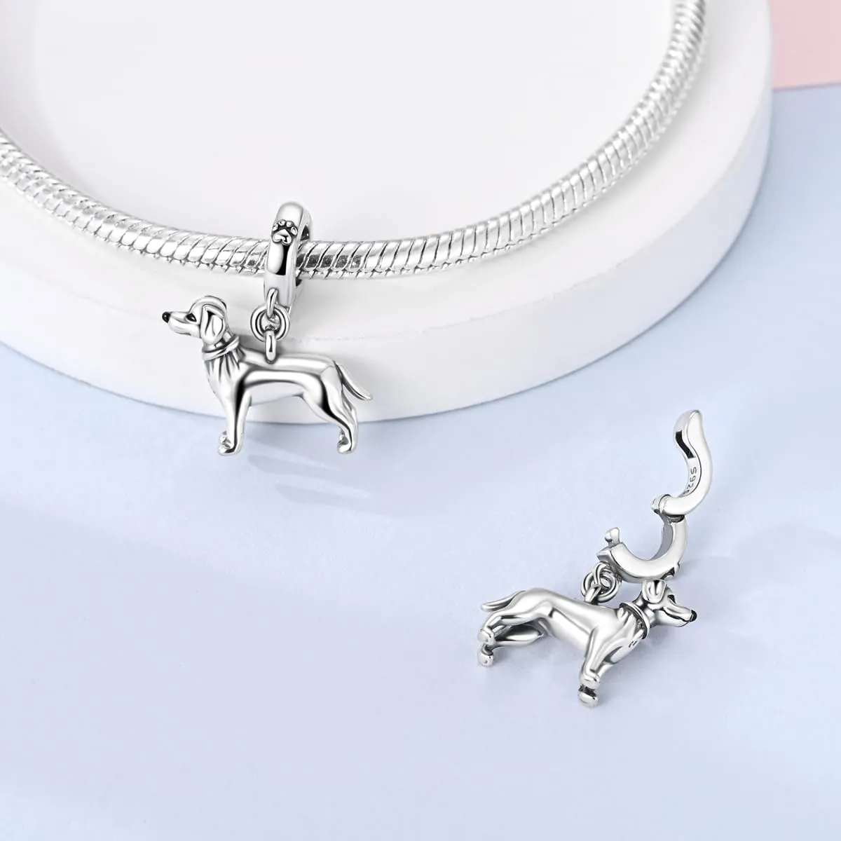 QIKAOLA Ciondolo Bead Charm Perline in argento sterling S925 per bracciali e collane europee per donne - immagine 3