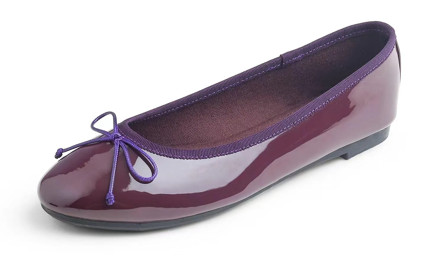 Feversole Scarpe da Donna Classiche Ballerine laccate da Balerina Piatte da Donna, Viola, 37.5 EU - immagine 1