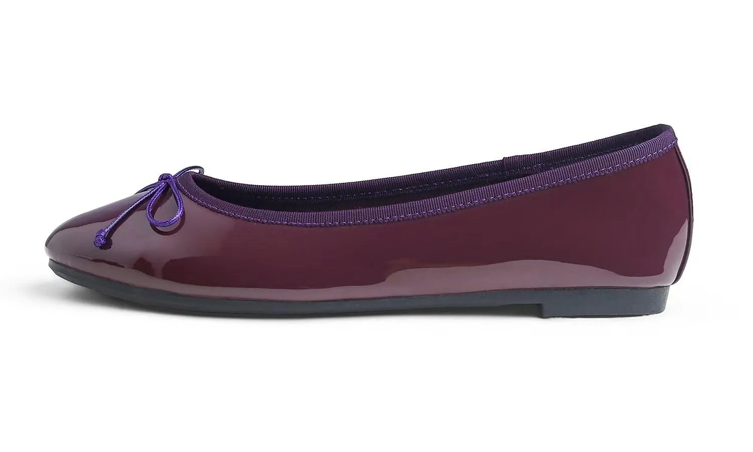 Feversole Scarpe da Donna Classiche Ballerine laccate da Balerina Piatte da Donna, Viola, 37.5 EU - immagine 2
