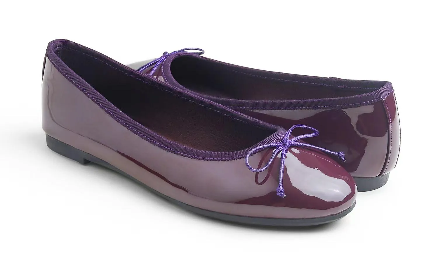 Feversole Scarpe da Donna Classiche Ballerine laccate da Balerina Piatte da Donna, Viola, 41 EU - immagine 5