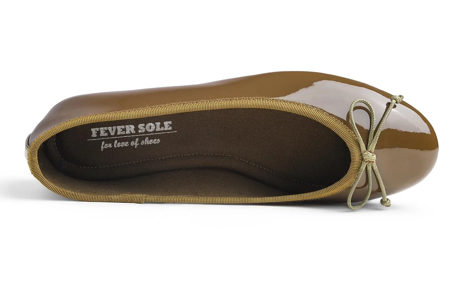 Feversole Scarpe da Donna Classiche Ballerine laccate da Balerina Piatte da Donna, Oliva Marrone, 36 EU - immagine 2