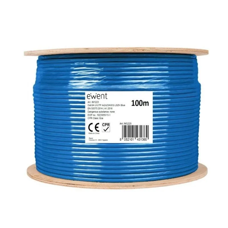 Bobina Cavo Rete CAT6A U/UTP LSZH 100m Ewent Bobina Cavo Rete CAT6A U/UTP LSZH 100m Ewent - immagine 1