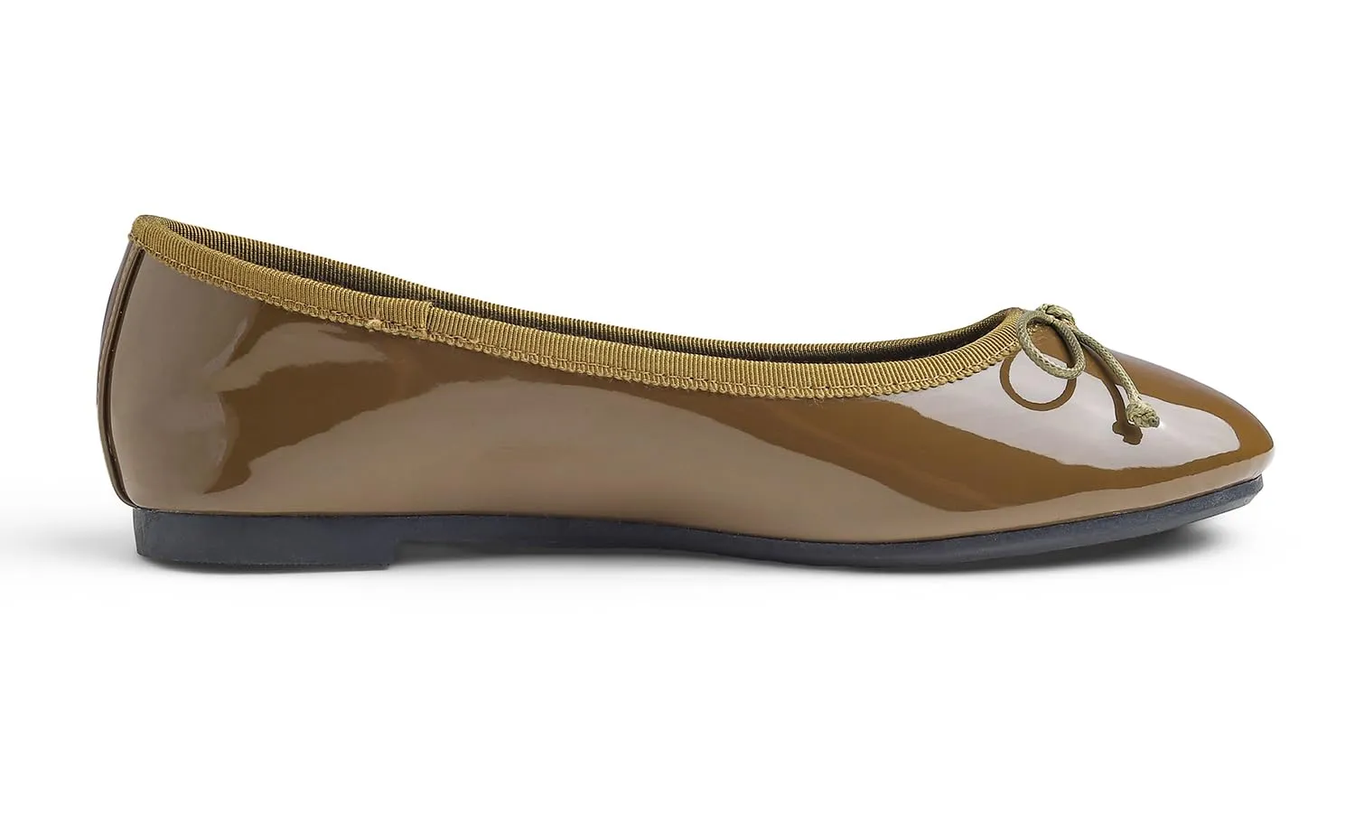 Feversole Scarpe da Donna Classiche Ballerine laccate da Balerina Piatte da Donna, Oliva Marrone, 41 EU - immagine 3