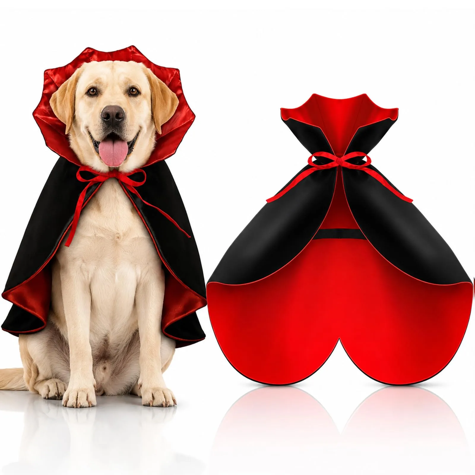 Costume di Halloween per cani, taglia L, 60 cm, mantello da vampiro con - immagine 1