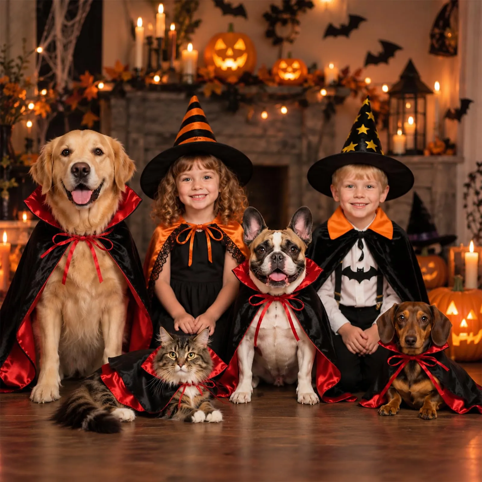 Costume di Halloween per cani, taglia L, 60 cm, mantello da vampiro con - immagine 5