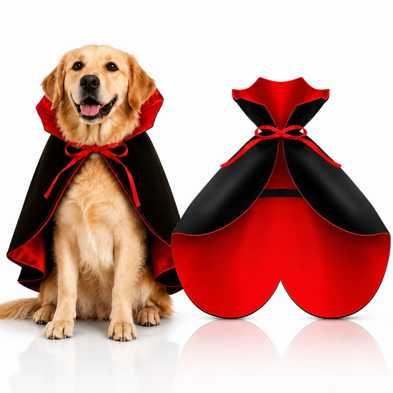 Mantello Vampiro Halloween Cane Gatto Costume Animali Taglie, L - immagine 1
