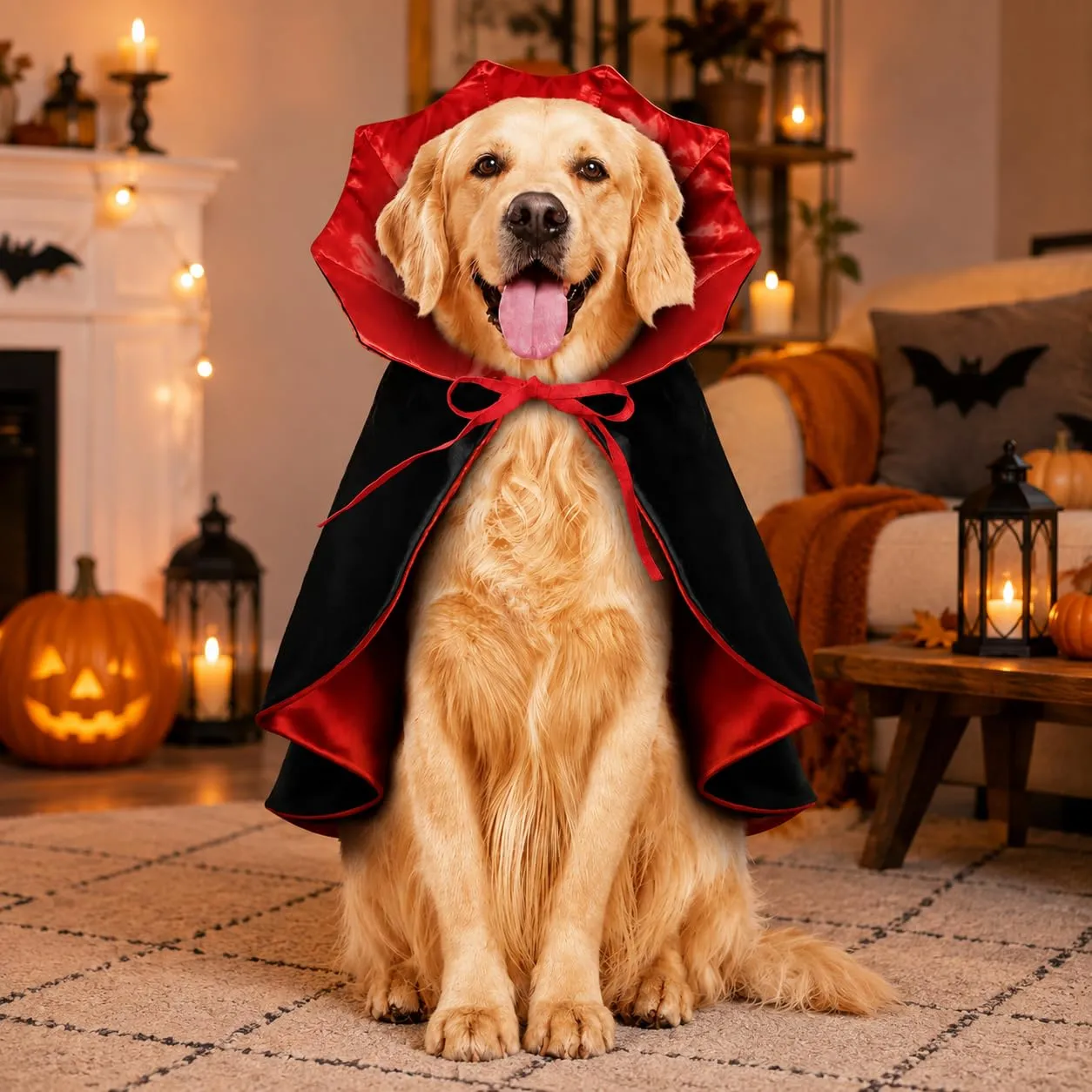 Mantello Vampiro Halloween Cane Gatto Costume Animali Taglie, L - immagine 4