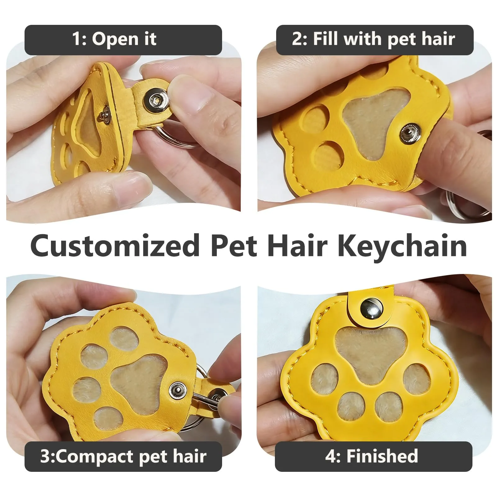 Umitive Ricordo Personalizzato Cavallo, Portachiavi Pelle incisabile Foto Nome, Scatola peli Cavallo, Regalo commemorativo Cavallo scomparso - immagine 6