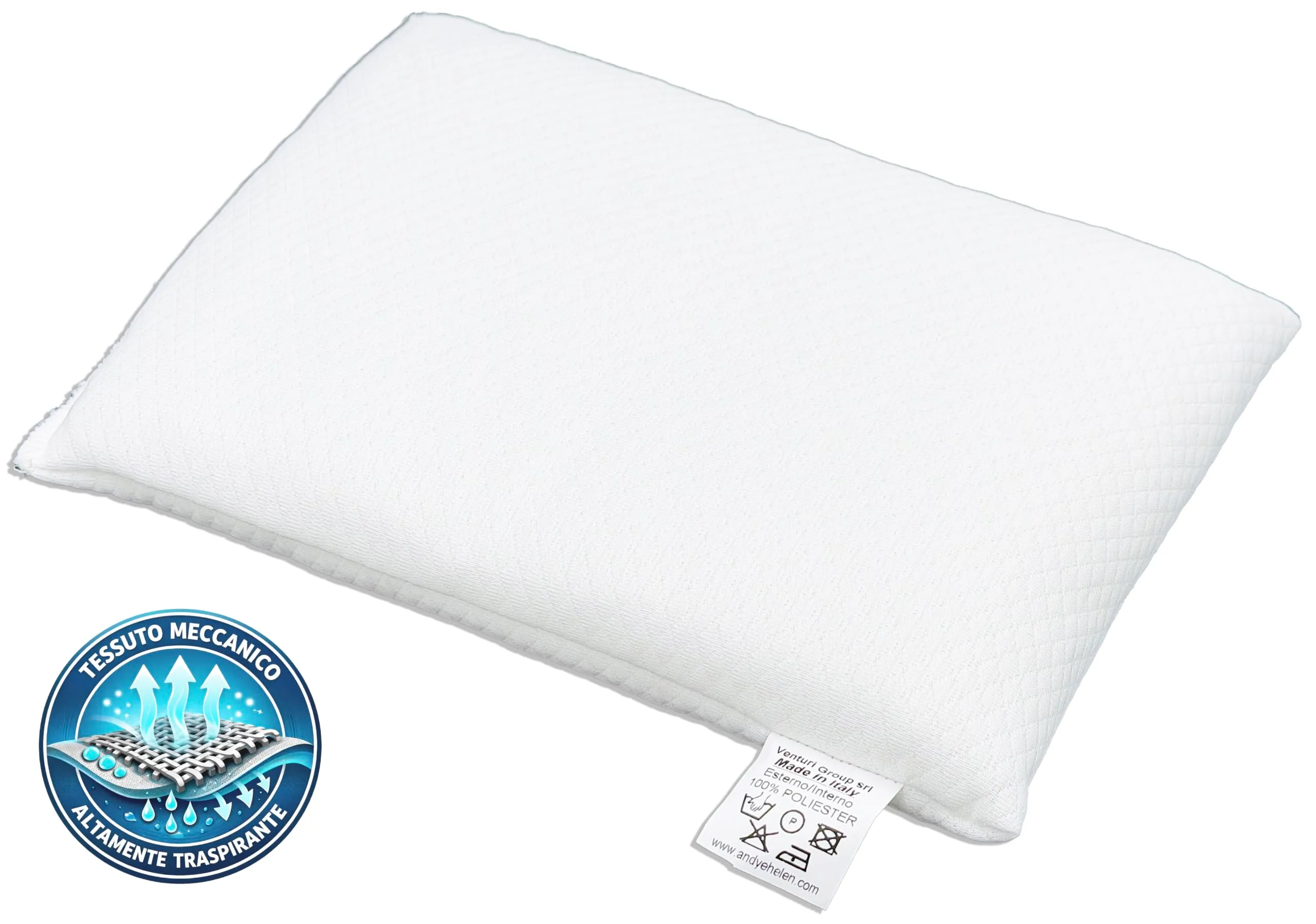 ANDY & HELEN® - Cuscino Culla/Carrozzina Antisoffoco PRIME altamente traspirante. Misure: 31x21x3 cm - immagine 2