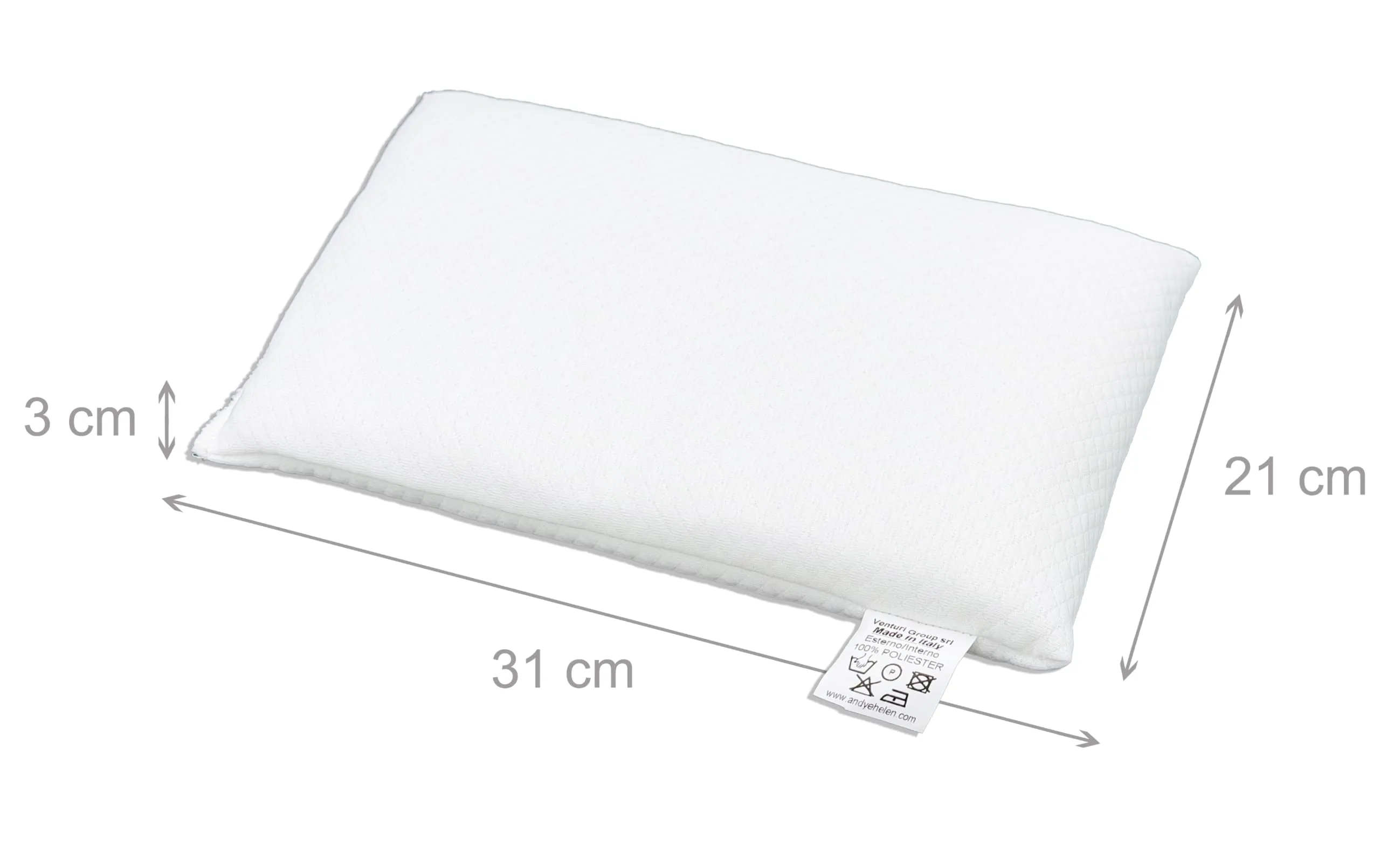 ANDY & HELEN® - Cuscino Culla/Carrozzina Antisoffoco PRIME altamente traspirante. Misure: 31x21x3 cm - immagine 5