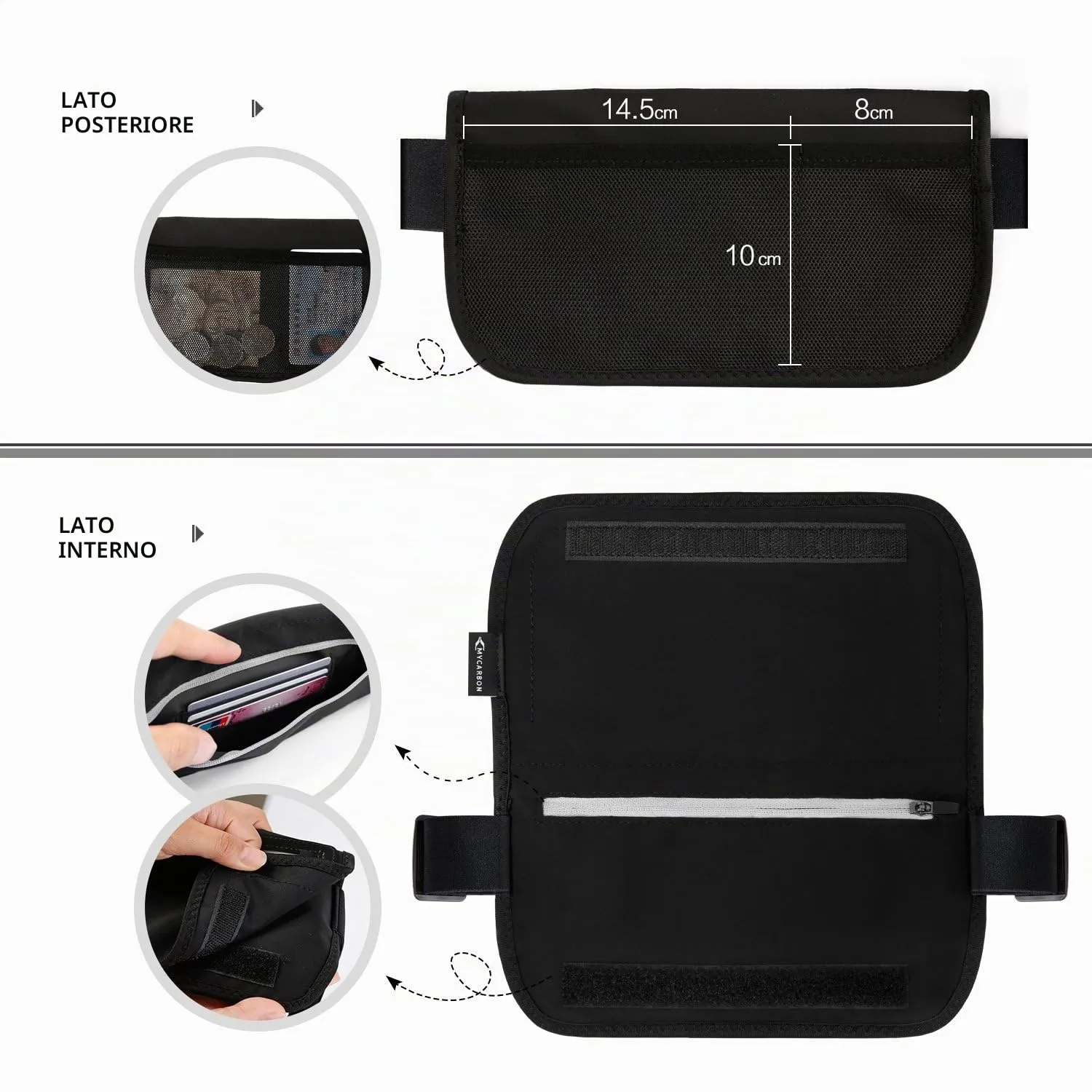 Marsupio da Viaggio Portasoldi RFID Antifurto Impermeabile Telefono 6,7inch - immagine 4