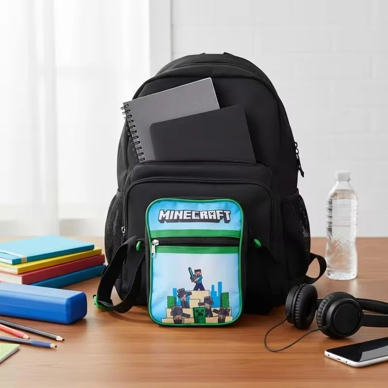 MINECRAFT Borsello Bambino Marsupio Tracolla Ragazzo Spalla Regolabile Viaggio Sportivo Tempo Libero Gadget 18 x 11 x 2 cm - immagine 4