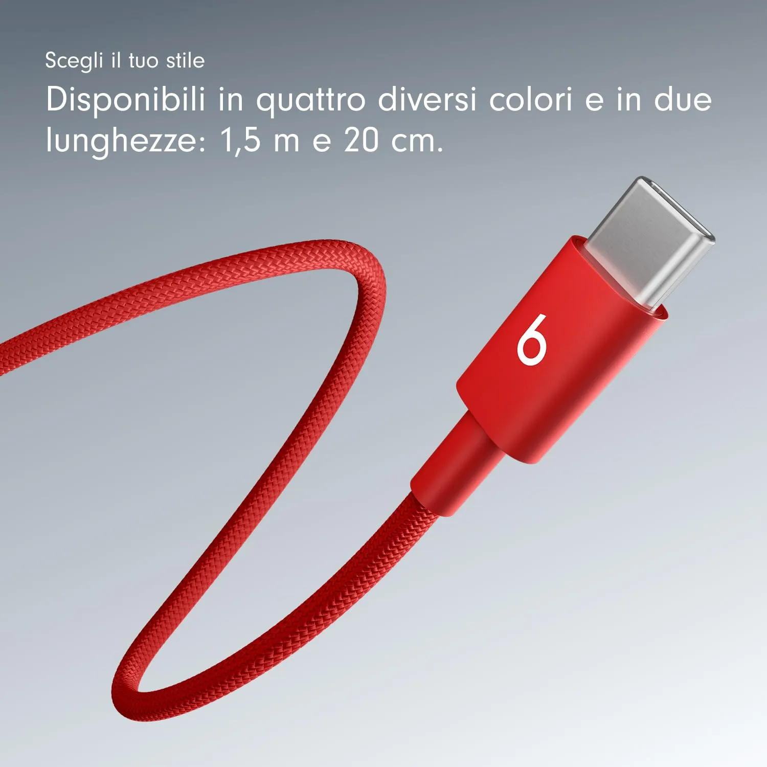 Beats da USB-C a USB-C Cavo in tessuto intrecciato, ricarica rapida, resistente e antigroviglio, caricatore compatibile per dispositivi Apple e Android (1,5 m) - Rosso rapido - immagine 7