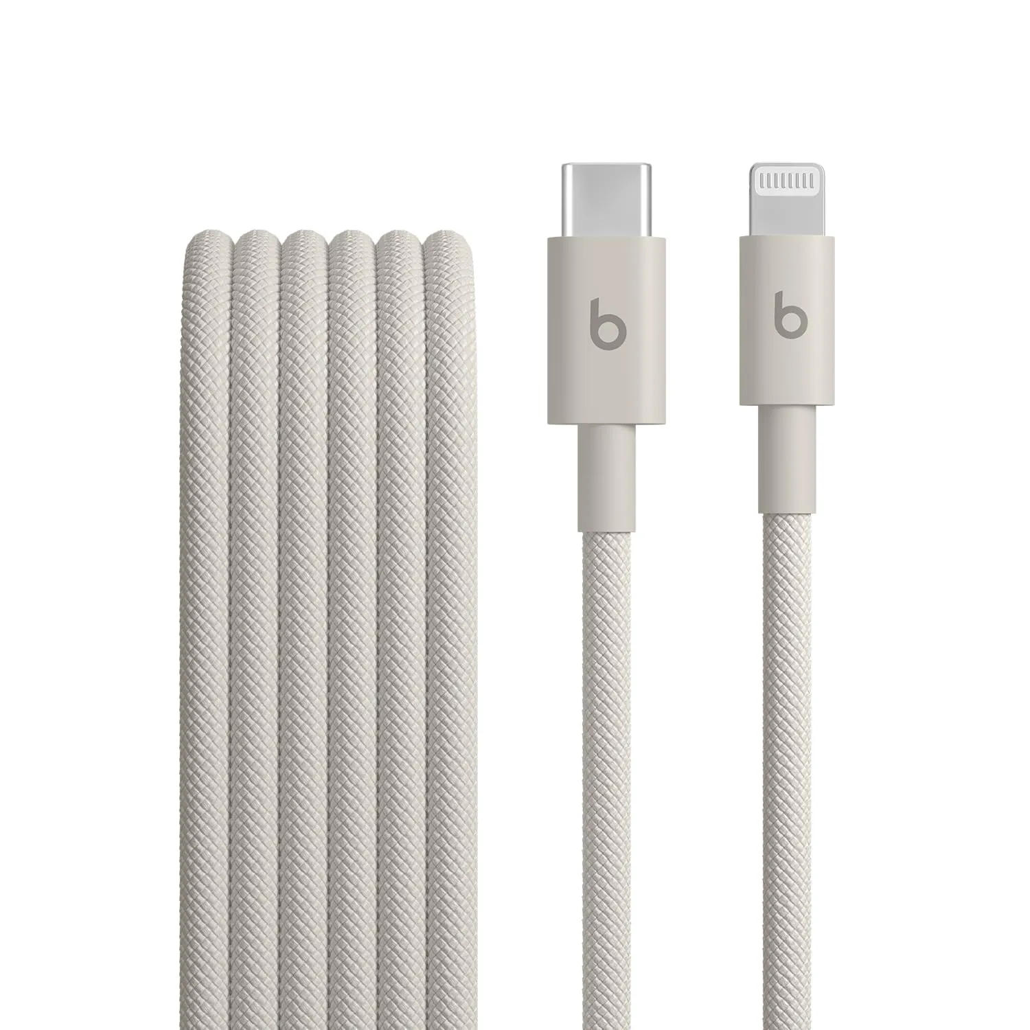Beats in tessuto intrecciato da USB-C a Lightning Cavo, ricarica rapida, resistente e antigroviglio, caricatore compatibile per dispositivi Apple con porte Lightning (1,5 m) - Grigio guizzo - immagine 1