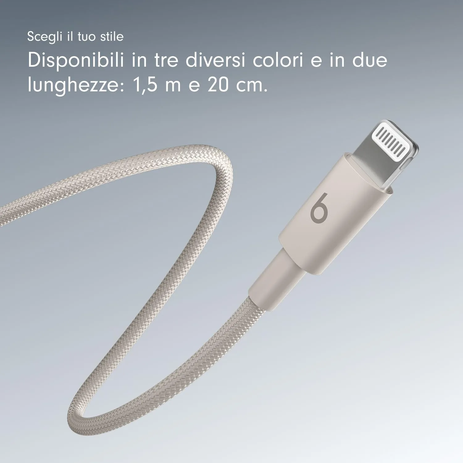 Beats in tessuto intrecciato da USB-C a Lightning Cavo, ricarica rapida, resistente e antigroviglio, caricatore compatibile per dispositivi Apple con porte Lightning (1,5 m) - Grigio guizzo - immagine 6