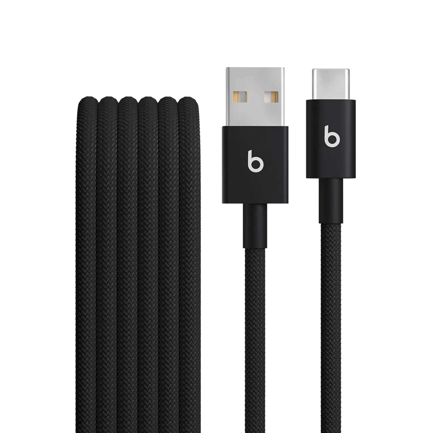 Beats da USB-A a USB-C Cavo in tessuto intrecciato, ricarica rapida, resistente e antigroviglio, caricatore compatibile per dispositivi Apple e Android (1,5 m) - Nero nucleare - immagine 1