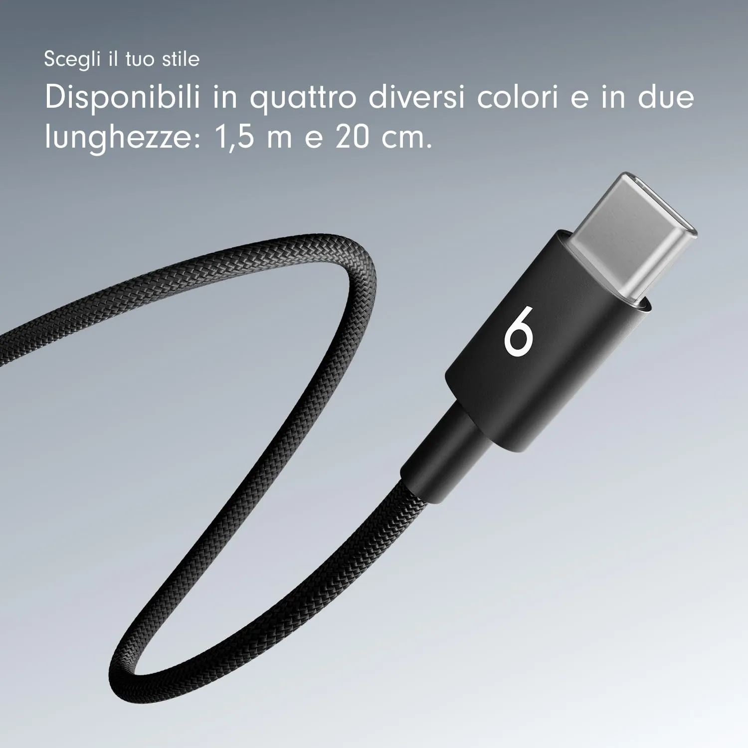 Beats da USB-C a USB-C Cavo in tessuto intrecciato, ricarica rapida, resistente e antigroviglio, caricatore compatibile per dispositivi Apple e Android (1,5 m) - Nero nucleare - immagine 7