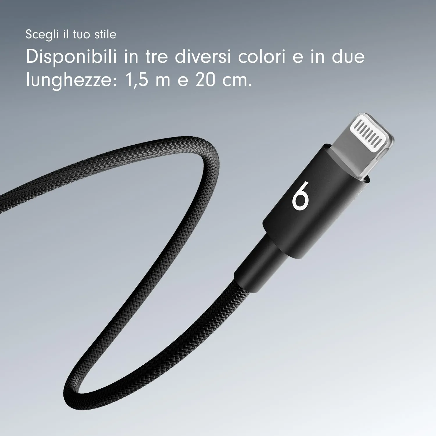 Beats in tessuto intrecciato da USB-C a Lightning Cavo, ricarica rapida, resistente e antigroviglio, caricatore compatibile per dispositivi Apple con porte Lightning (1,5 m) - Nero nucleare - immagine 6
