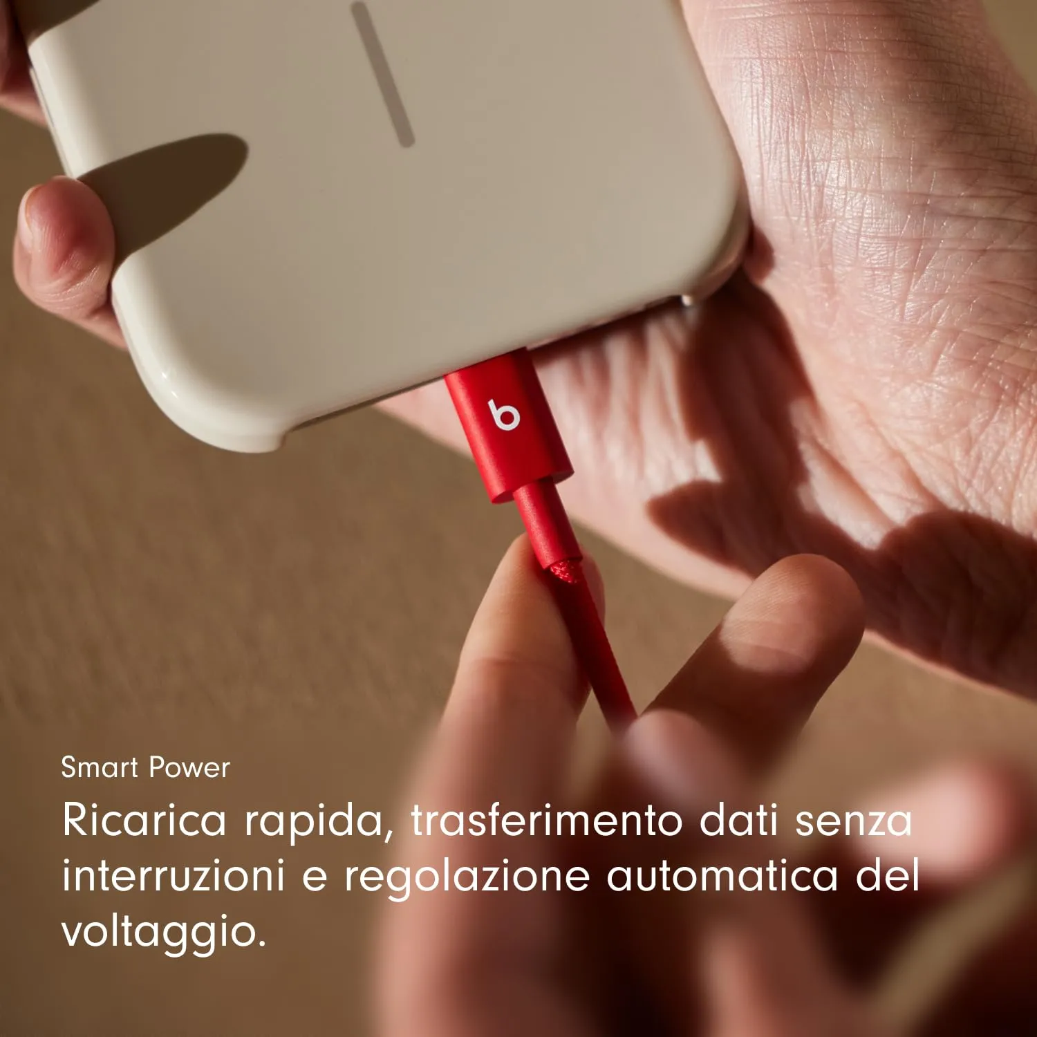 Beats da USB-A a USB-C Cavo in tessuto intrecciato, ricarica rapida, resistente e antigroviglio, caricatore compatibile per dispositivi Apple e Android (1,5 m) - Rosso rapido - immagine 6