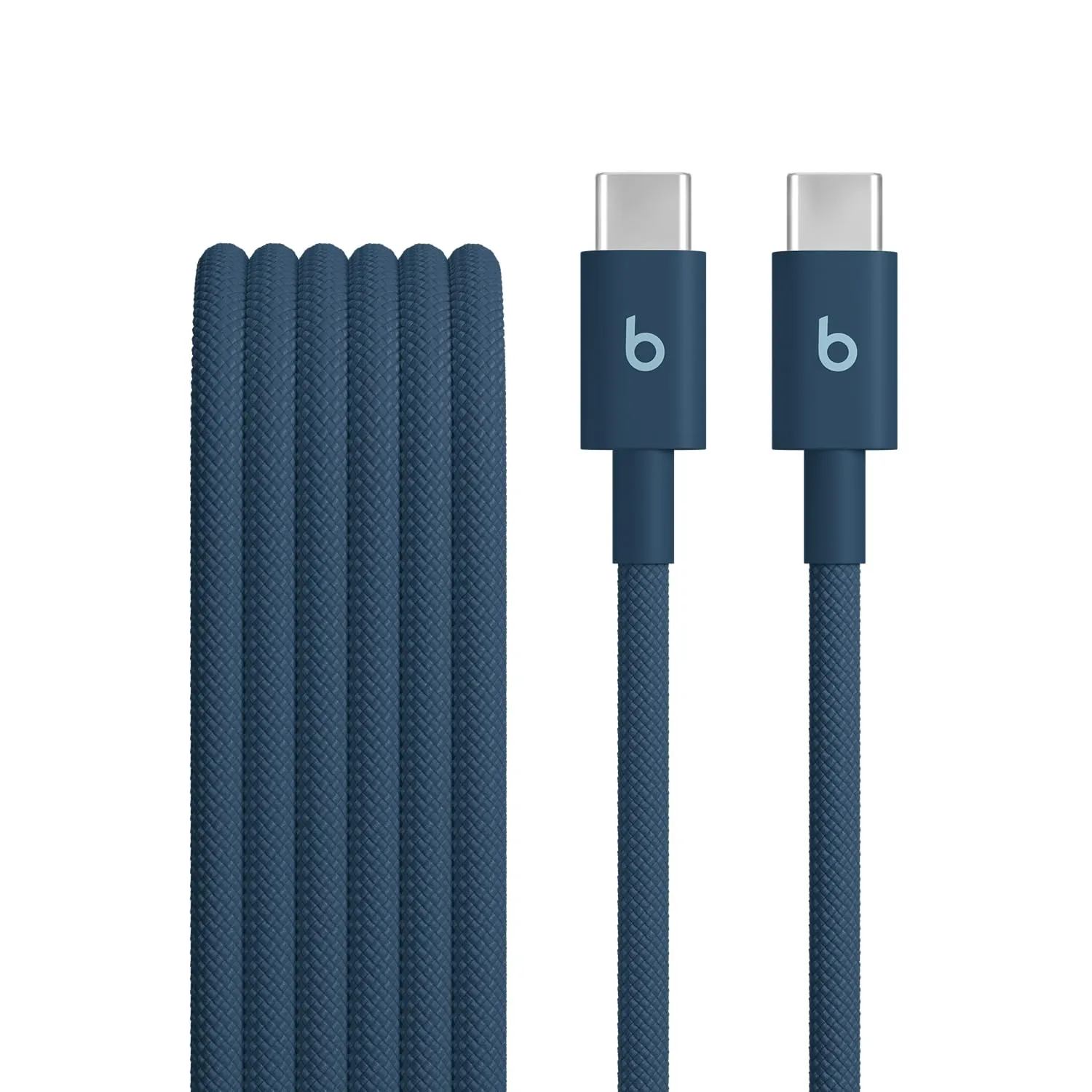 Beats da USB-C a USB-C Cavo in tessuto intrecciato, ricarica rapida, resistente e antigroviglio, caricatore compatibile per dispositivi Apple e Android (1,5 m) - Blu burrasca - immagine 1