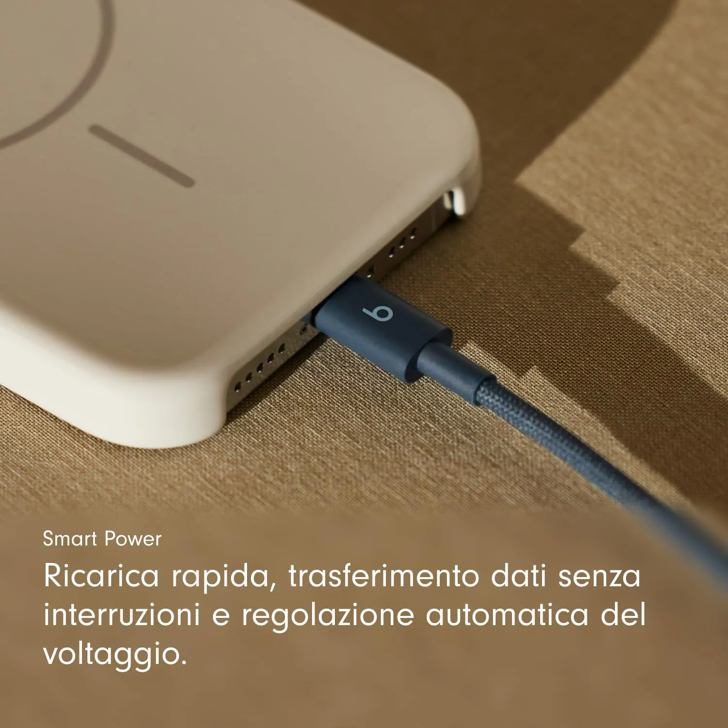 Beats da USB-C a USB-C Cavo in tessuto intrecciato, ricarica rapida, resistente e antigroviglio, caricatore compatibile per dispositivi Apple e Android (1,5 m) - Blu burrasca - immagine 6