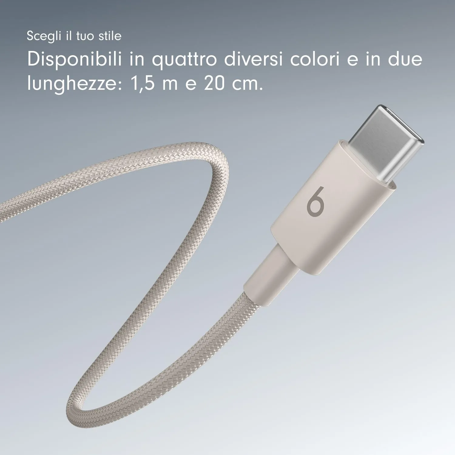 Beats da USB-C a USB-C Cavo in tessuto intrecciato, ricarica rapida, resistente e antigroviglio, caricatore compatibile per dispositivi Apple e Android (1,5 m) - Grigio guizzo - immagine 7