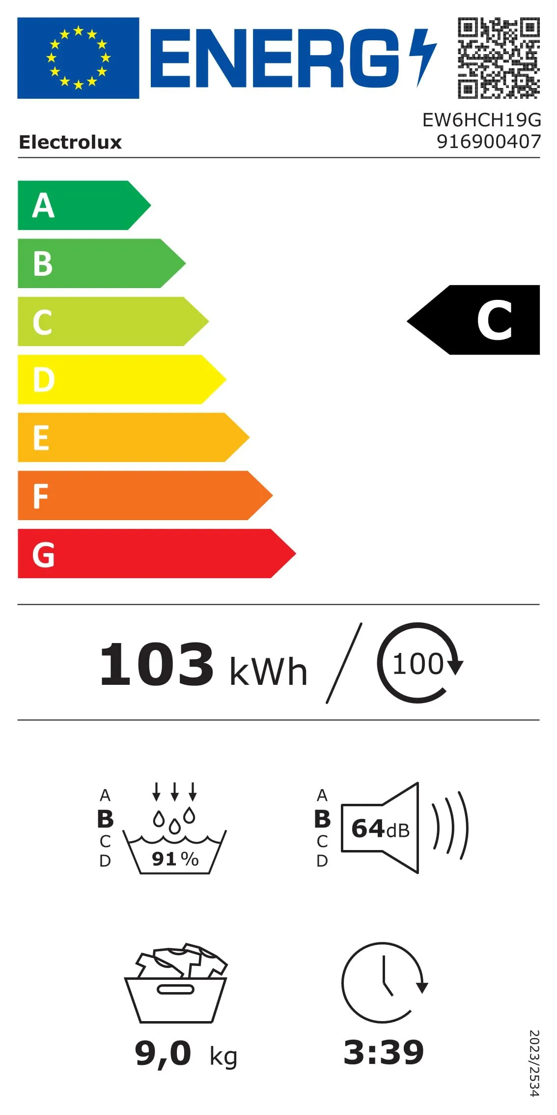 Electrolux EW6HCH19G Asciugatrice Pompa di Calore 9 kg SensiCare Serie 600 - immagine 6