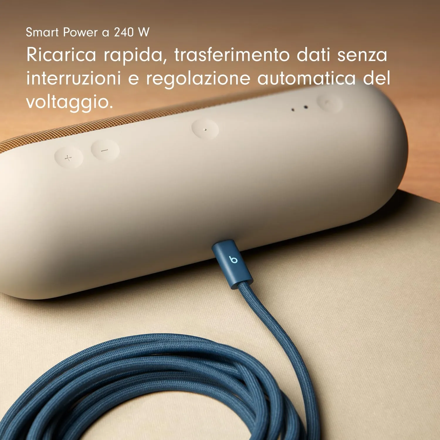 Cavo Beats intrecciato da 240 W, da USB-C a USB-C, per ricarica rapida, resistente e antigroviglio, compatibile con dispositivi Apple e Android (3 m) – Blu burrasca - immagine 3