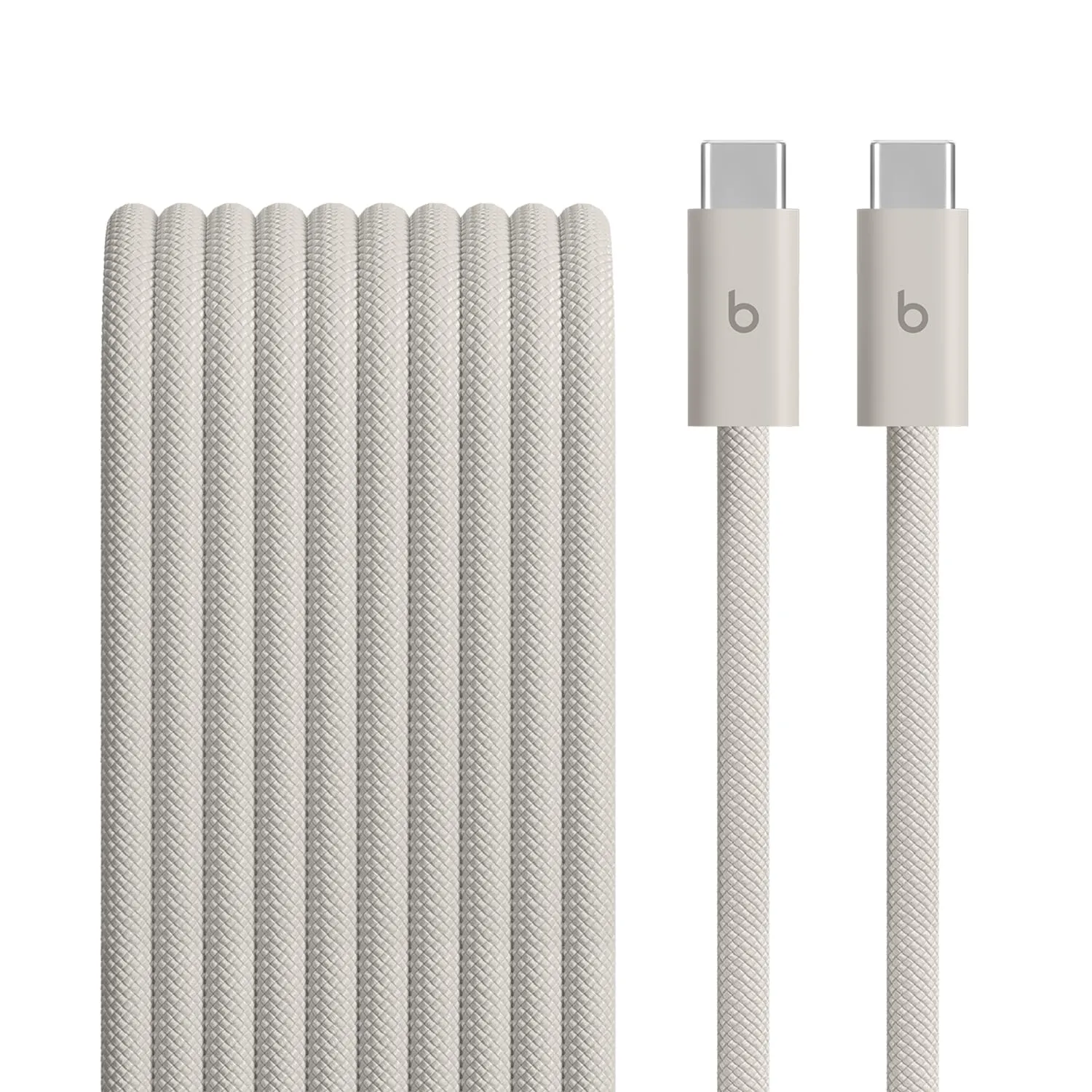 Cavo Beats intrecciato da 240 W, da USB-C a USB-C, per ricarica rapida, resistente e antigroviglio, compatibile con dispositivi Apple e Android (3 m) – Grigio guizzo - immagine 1