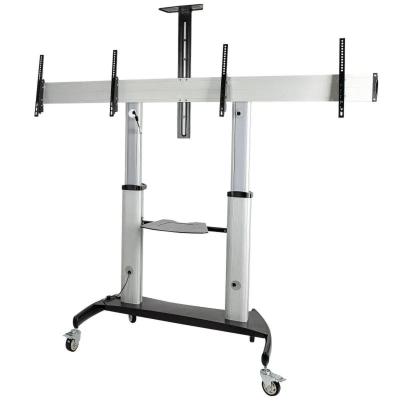 Carrello Doppio TV StarTech.com STNDMTVDUO 37-60" Nero Argento Carrello Doppio TV StarTech.com STNDMTVDUO 37-60" Nero Argento - immagine 1
