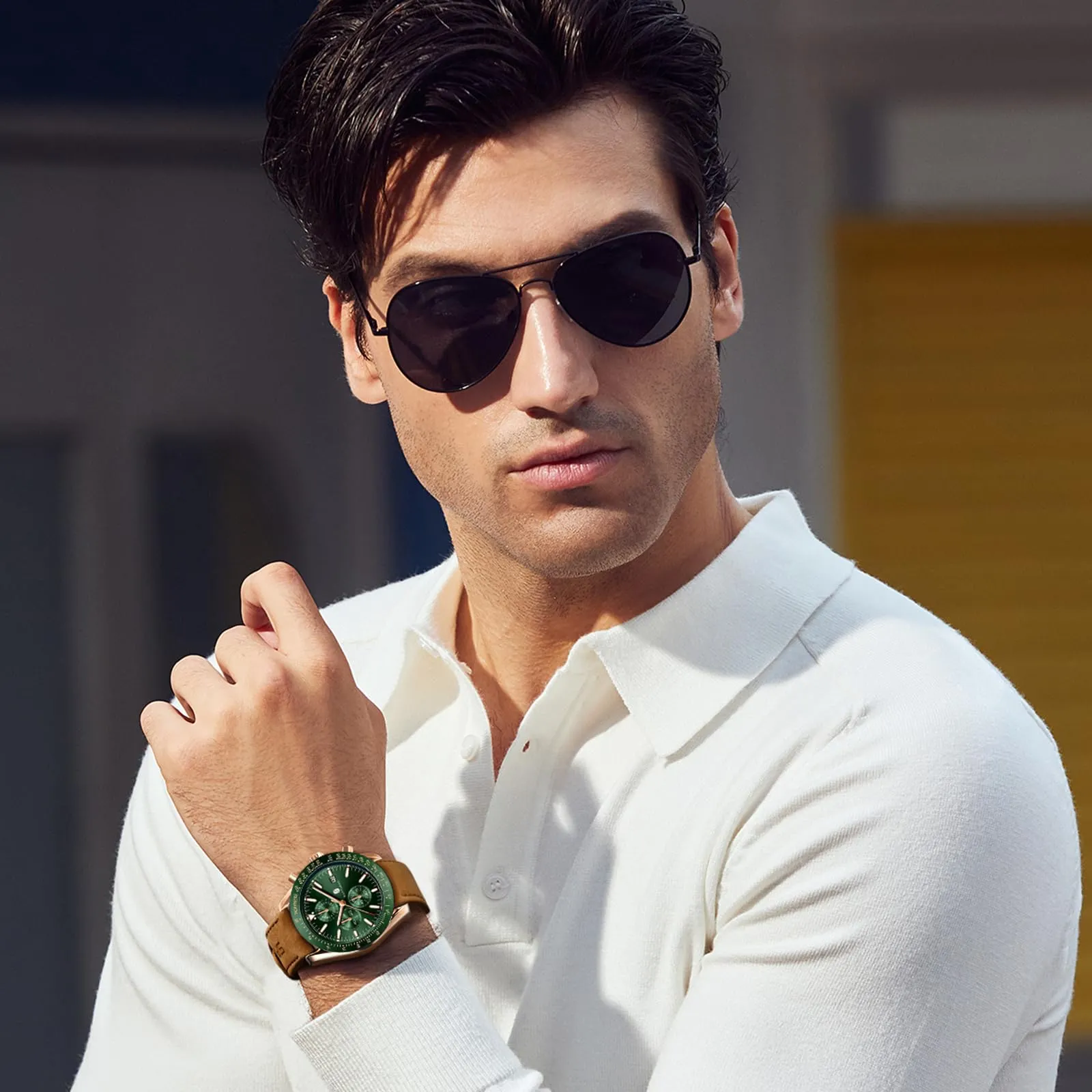 BENYAR BY Orologio Uomo Cronografo Analogico al Quarzo Impermeabile Luminoso Orologio da Polso Sportivo Orologi Regali per Uomo - immagine 2