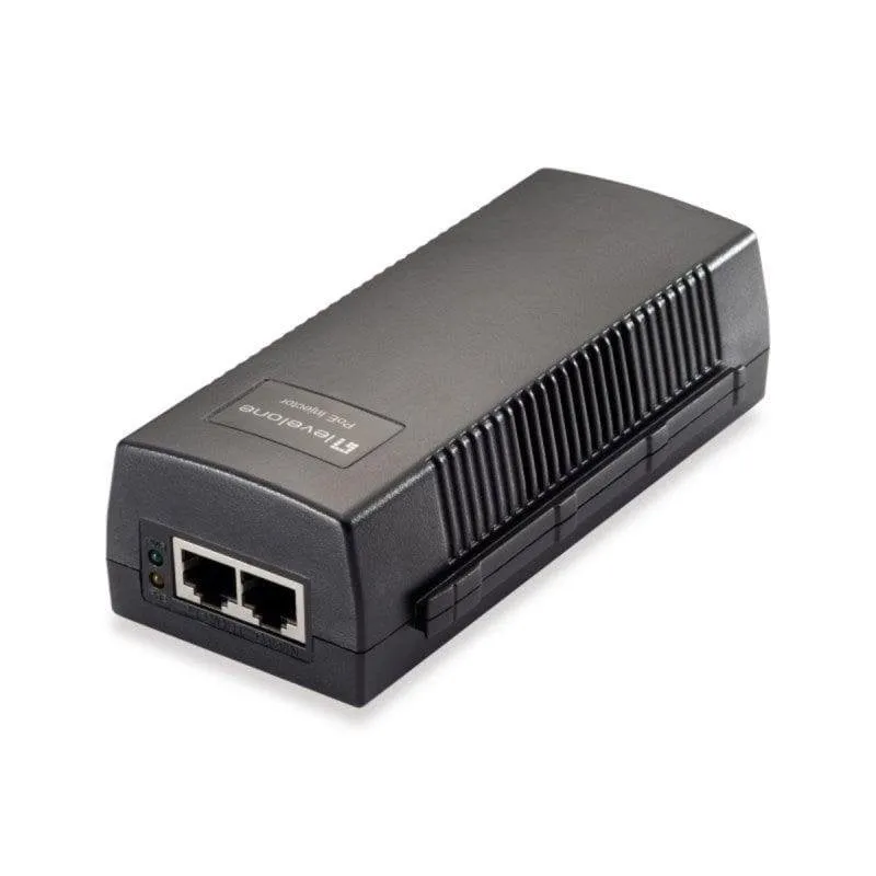 Iniettore PoE LevelOne POI-2012 52V 15,4W 2 Porte 100m Nero Montaggio Parete - immagine 1