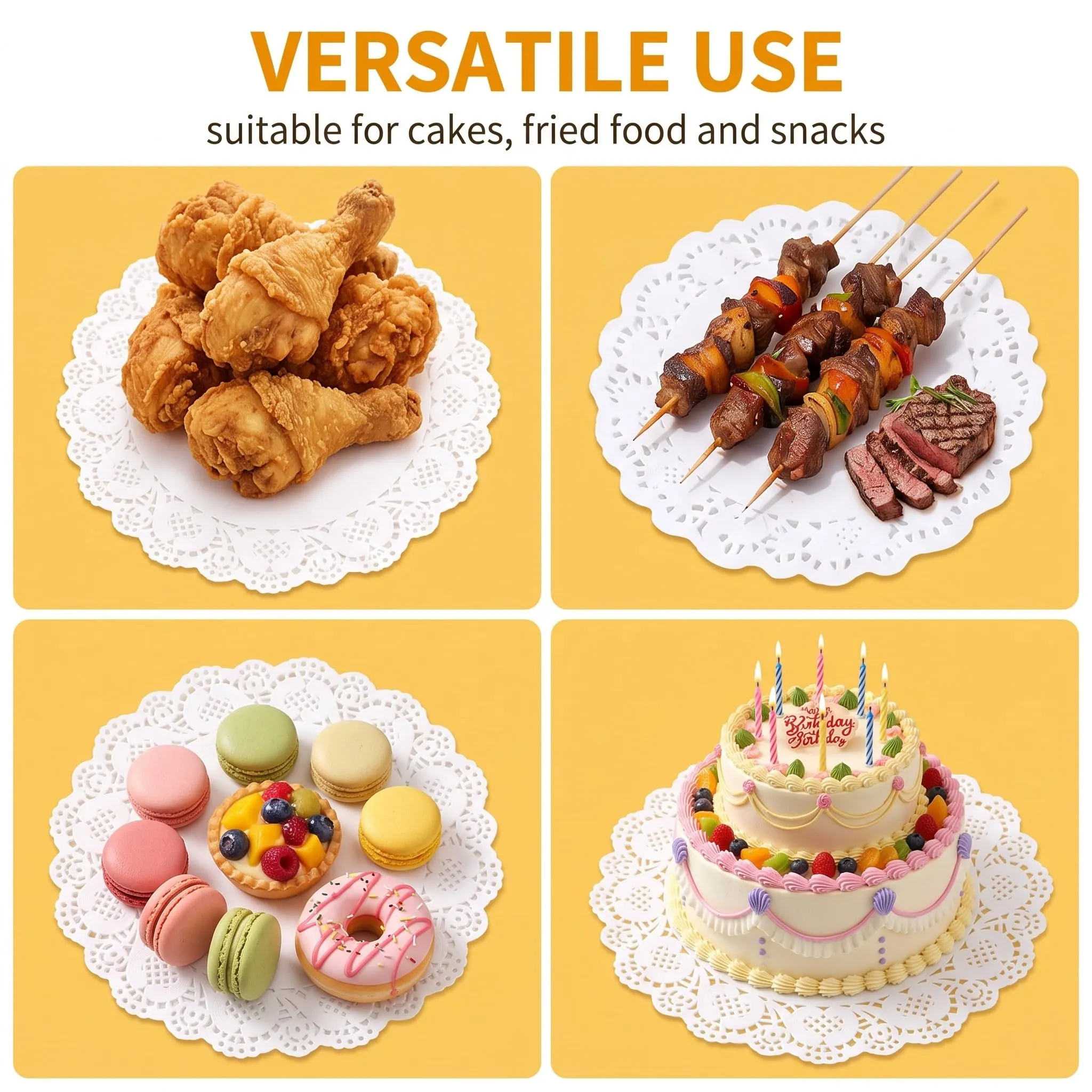 50 Pezzi Tovagliette Rotonde in Carta per Torte, 30.5 cm (12 Pollici) Sottotorta Tondo e Sottopiatti Carta Monouso, Carta Assorbente per Fritti e Dolci, Ideali per Pasticceria e Cucina, Bianco - immagine 4