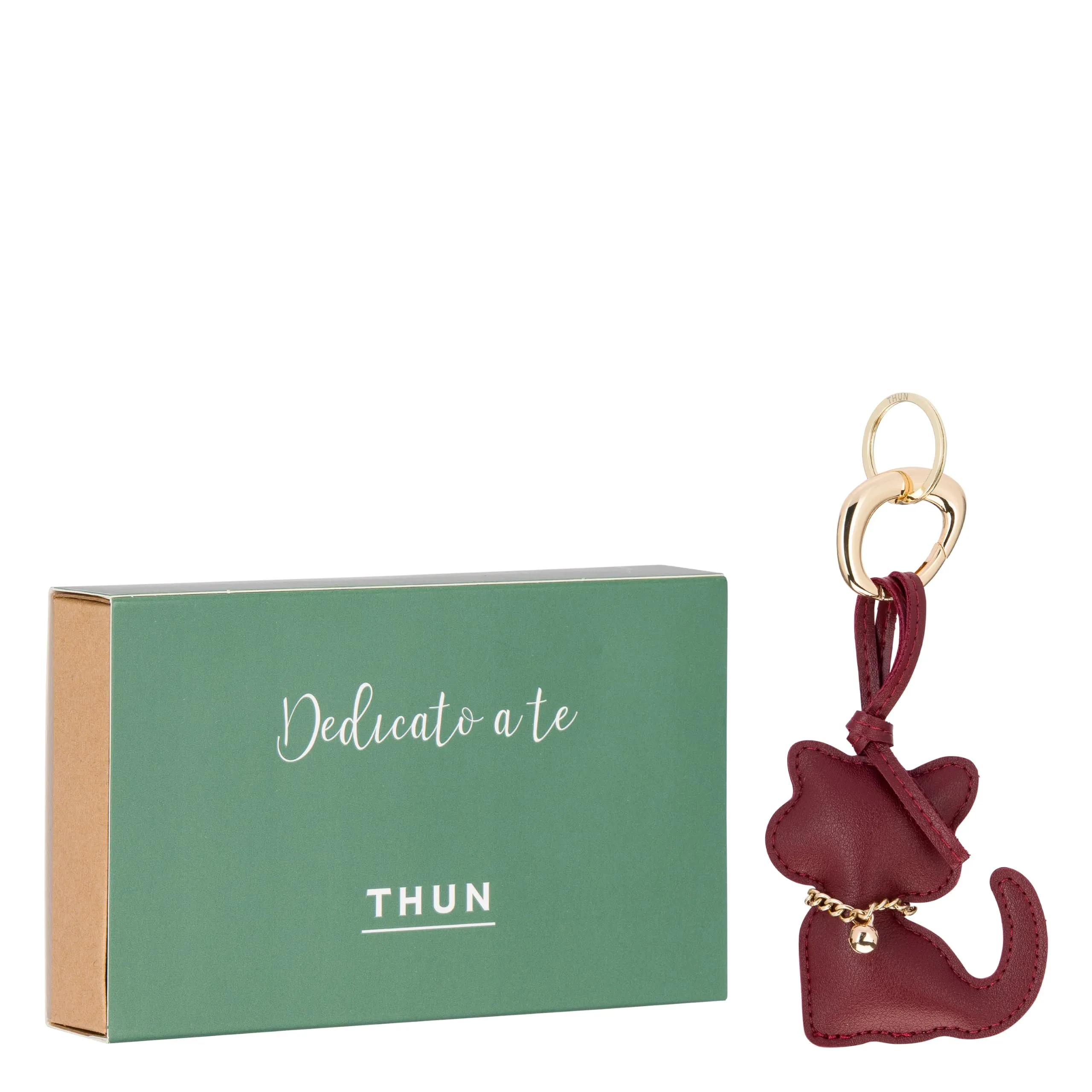 THUN - Portachiavi gatto - 6x13,5cm - Materiale principale: 100% poliestere con rivestimento in PU; Metallo: lega di zinco e ferro - immagine 1